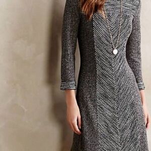 Sunday in Brooklyn size S knit tweed cotton blend dress preppy academia